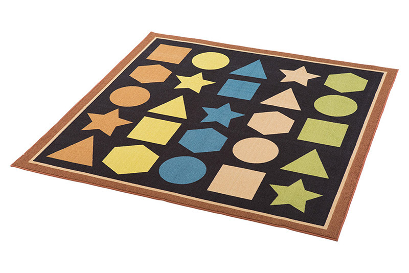 Natural Seating Carpet Mat - Square With Shapes 2 x 2m