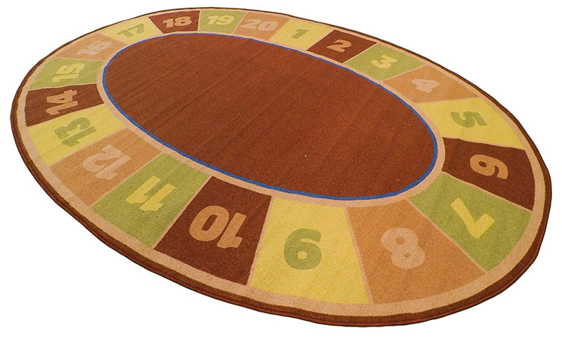 Natural Seating Carpet Mat - Oval Numbers 1-20 3 x 2m