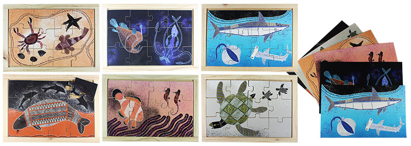 Indigenous Sea Creatures Puzzles - Set of 6 (With Free Poster Kit)