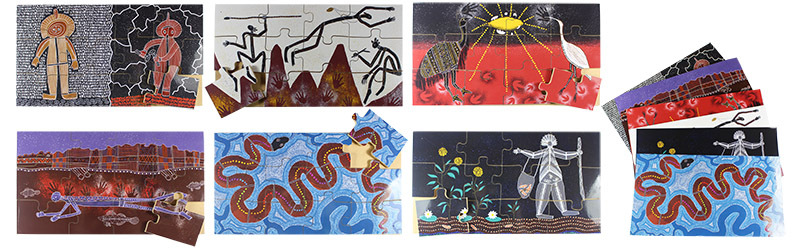 Indigenous Dreamtime Floor Puzzle Set - Set of 6 (With Free Poster Kit)