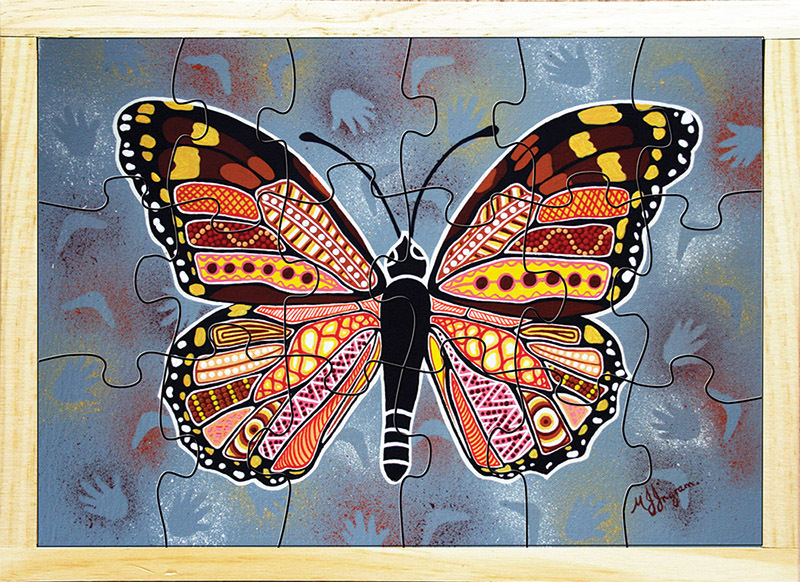 Aboriginal Art Style Puzzle - How The Butterfly Was Born 18pcs