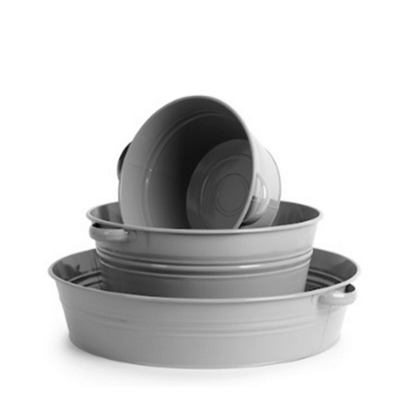 Metal Creative Tubs - Set of 3