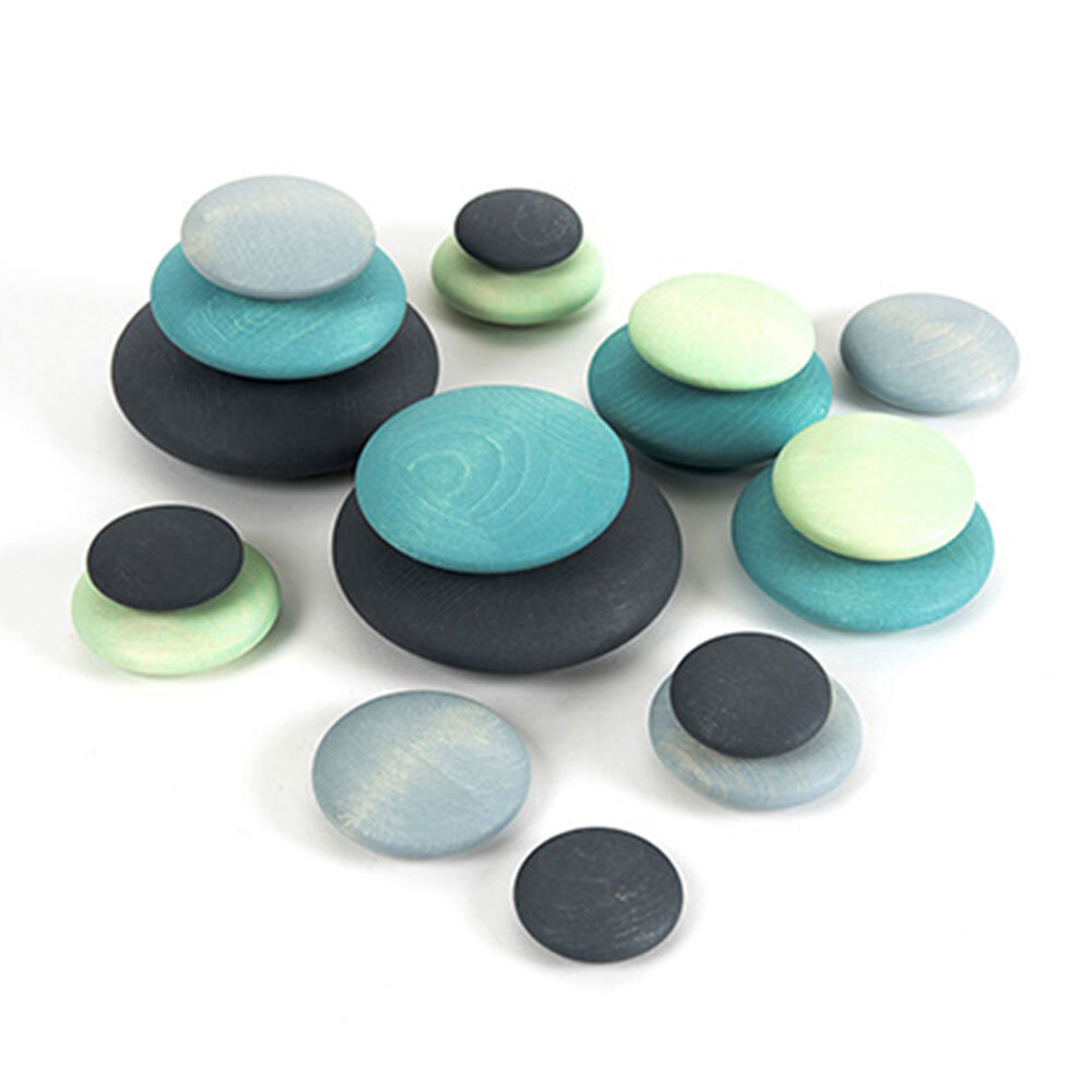 Wooden Stacking Pebbles - Pastel 18pk