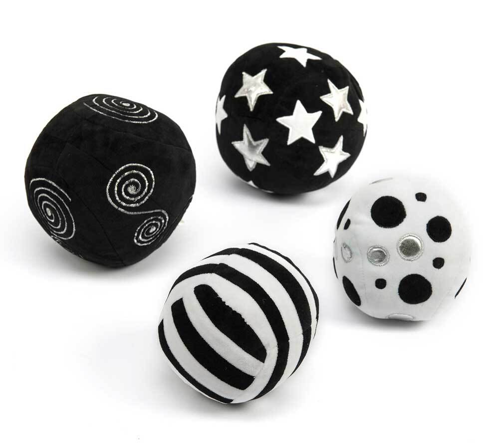 Soft Sensory Activity Balls - Black & White 4pk