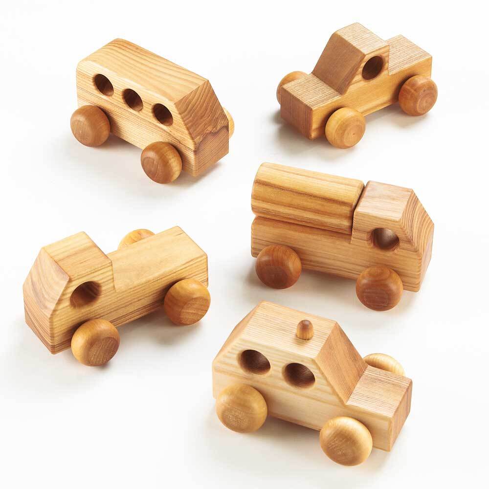 Small World Mini Wooden Vehicles - Set of 5