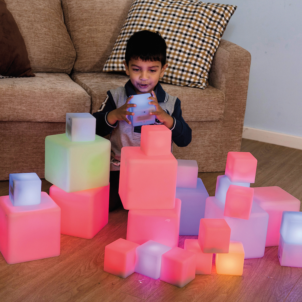 Glow Construction Cubes - 12pk