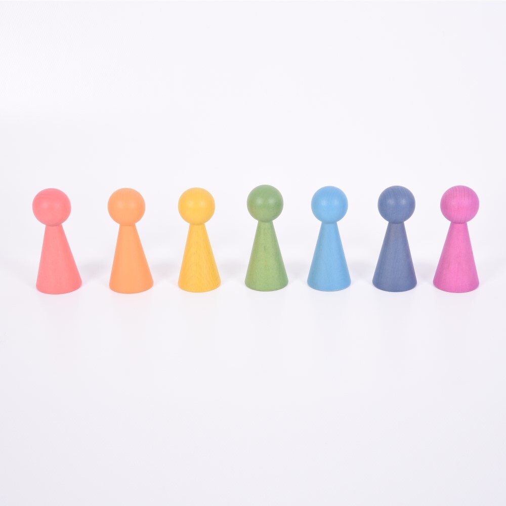 Rainbow Wooden Figures - 7pcs