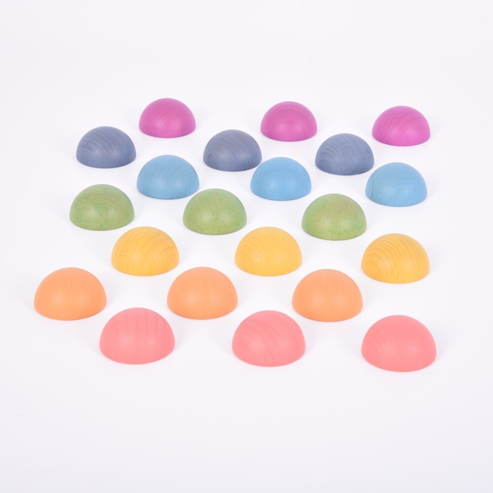 Rainbow Wooden Semispheres - 21pcs