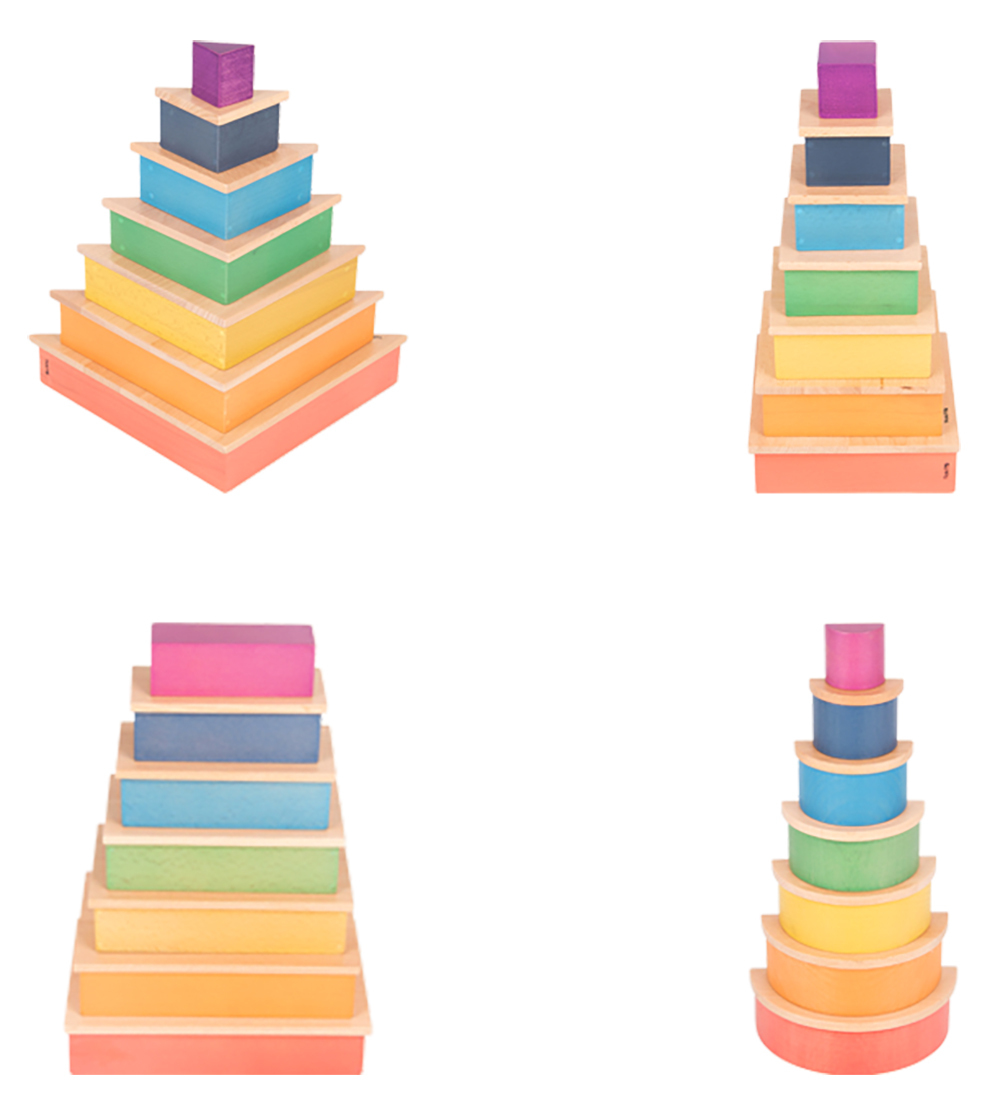 *Wooden Architect Shapes Set of 52 (Rainbow and Natural Sets Combined)