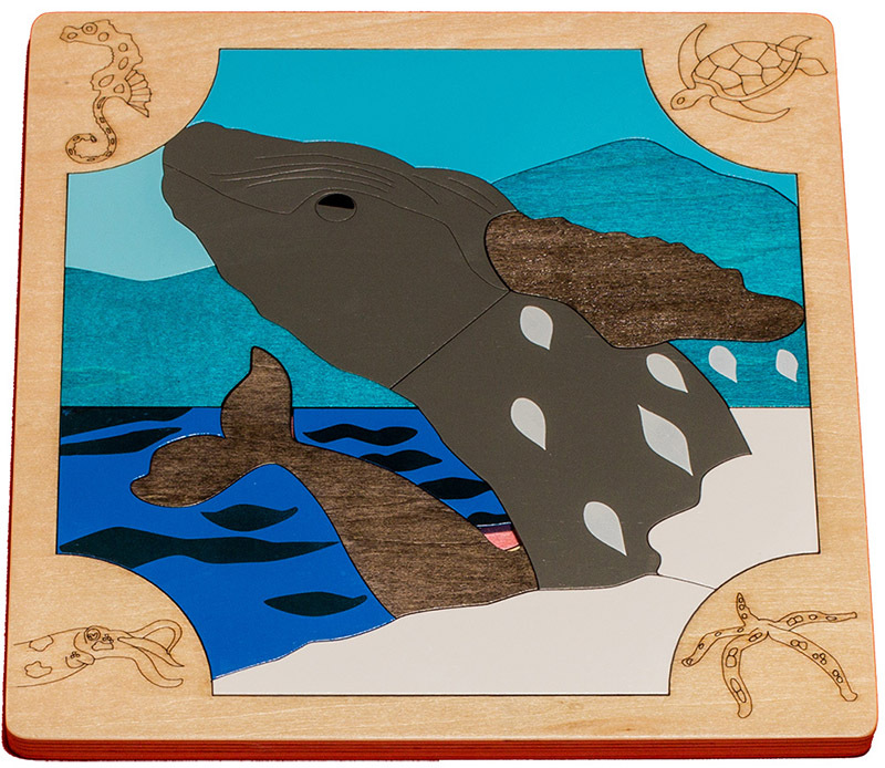 *Fox Layered Puzzles - Whales 22pcs
