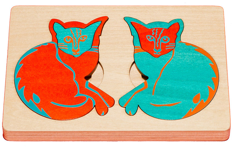 *Fox Layered Puzzles - Coloured Cats 12pcs