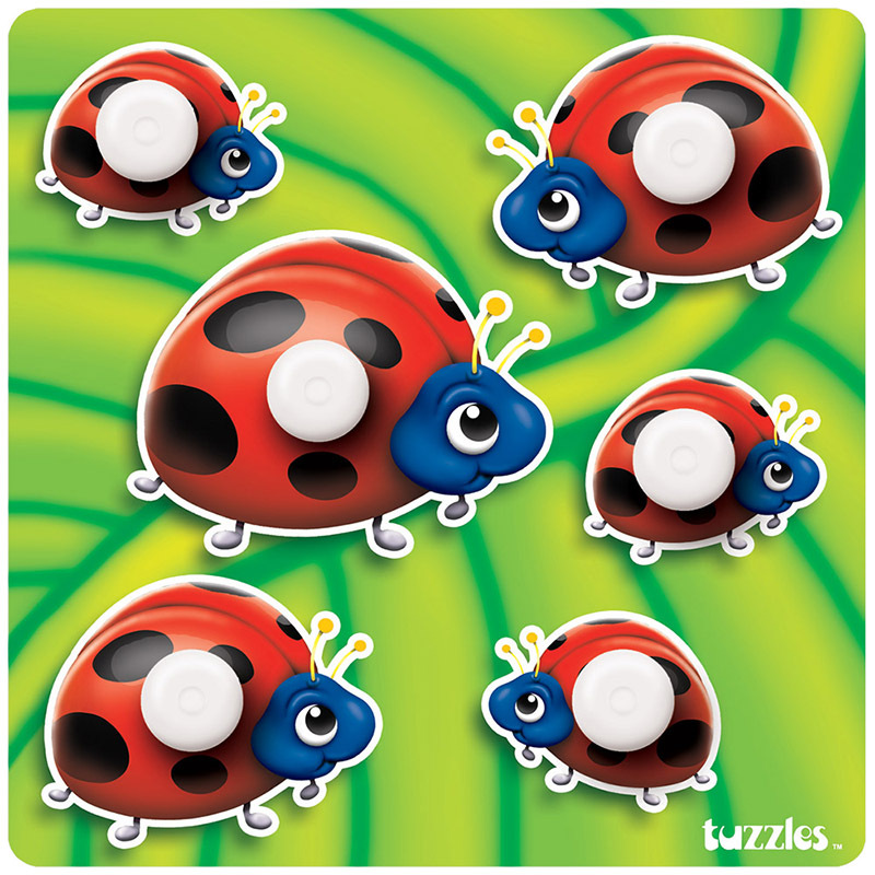 Tuzzles Giant Easy Grip Peg Puzzle - Ladybirds 6pcs