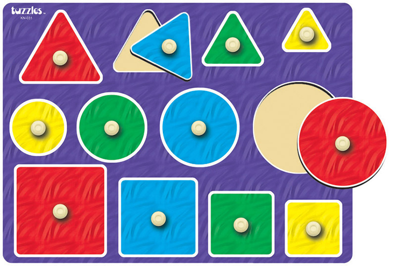 Tuzzles Shape Sequencing Peg Puzzle - 12pcs