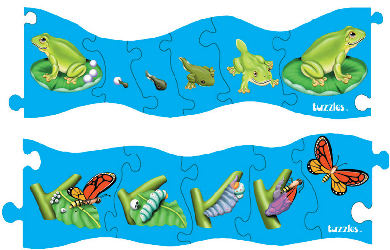 Tuzzles Frog & Butterfly Sequence Puzzle - Set of 2