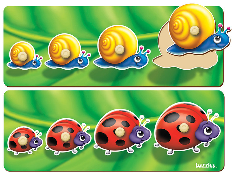 Tuzzles Snail & Ladybug Sequence Knob Puzzles - 8pcs