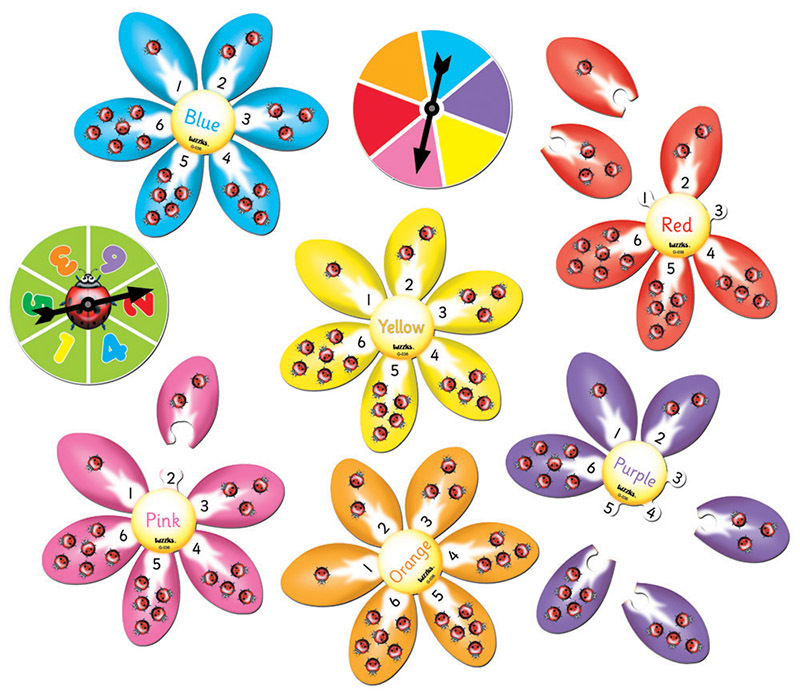 Tuzzles Ladybird Flower Colour & Count Game