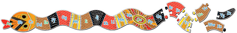 Tuzzles Aboriginal Art Serpent Alphabet Floor Puzzle - 26pcs