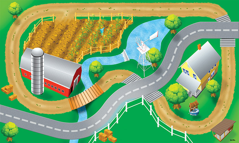 Large Vinyl Play Mat - Farm
