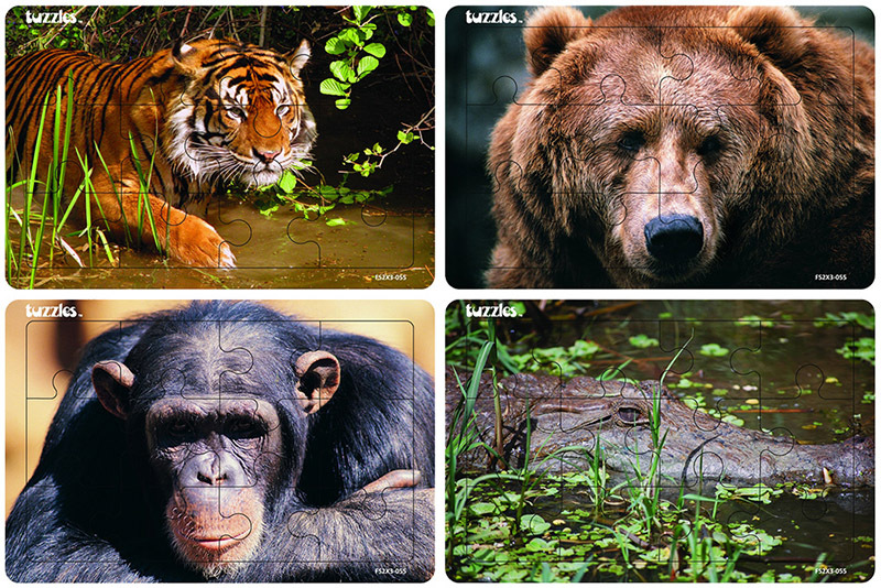 Tuzzles Life Range Puzzles - Wild Set of 4