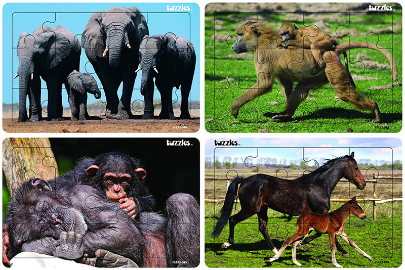 Tuzzles Life Range Puzzles - Mothers & Babies 1. Set of 4