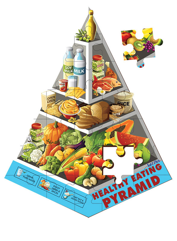 Tuzzles Healthy Eating Pyramid Floor Puzzle - 27pcs
