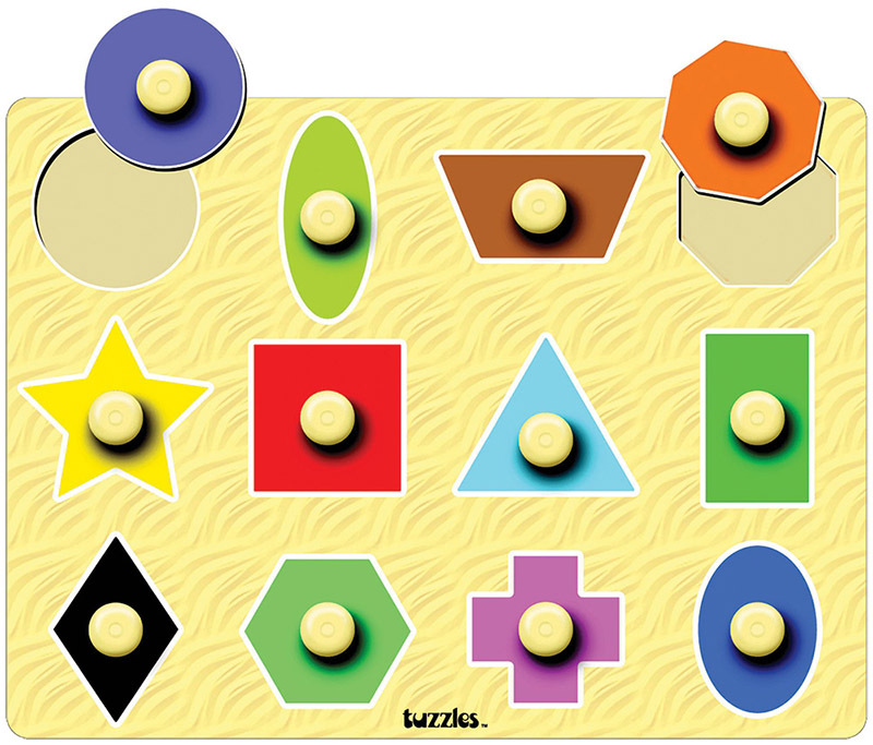 Tuzzles Giant Peg Puzzle - Shapes 12pcs