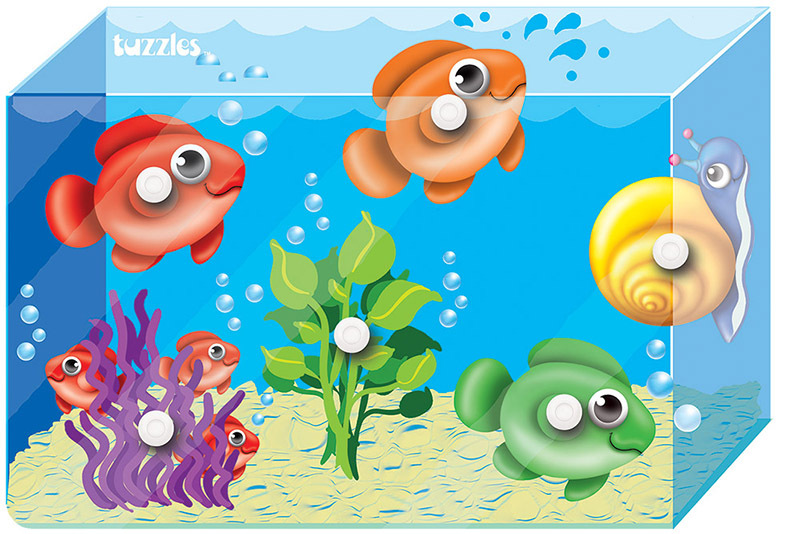 Tuzzles Fish Tank Peg Puzzle - 6pcs