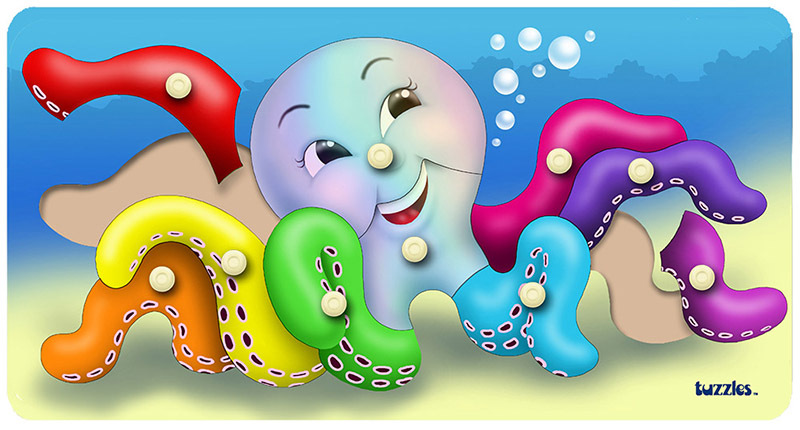 Tuzzles Octopus Peg Puzzle - 10pcs