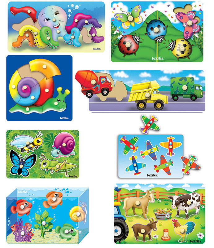 Tuzzles Knob & Peg Puzzles - Set of 8