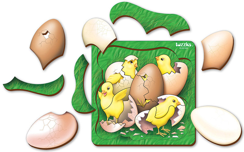 Tuzzles Who Comes From An Egg Layered Puzzle - Chickens