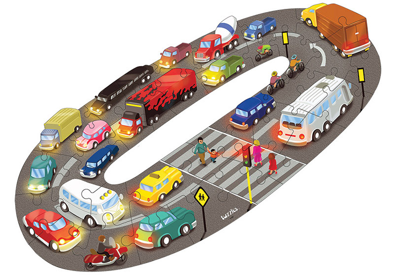Tuzzles Road Transport Floor Puzzle - 36pcs