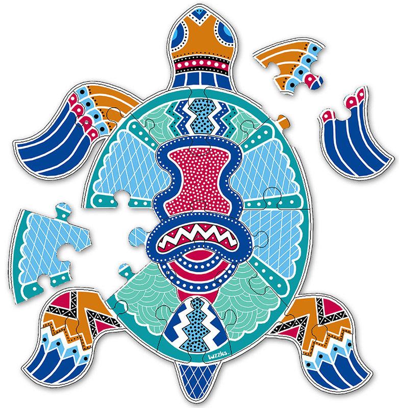 Tuzzles Aboriginal Art Floor Puzzle - Turtle 22pcs