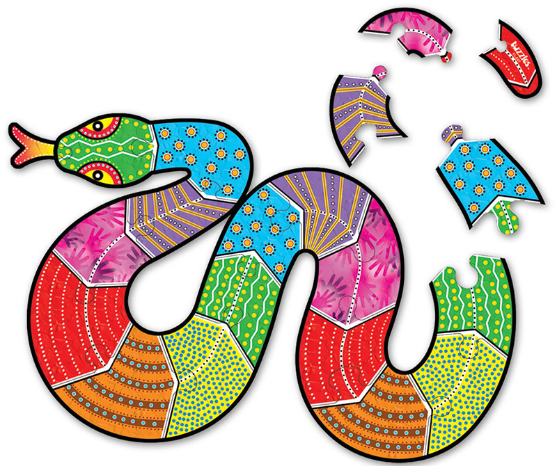 Tuzzles Aboriginal Art Floor Puzzle - Snake 20pcs