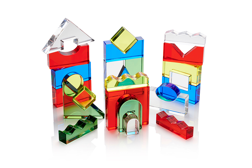 Coloured Crystal 25pce Block Set with Mirror & Teachers Guide