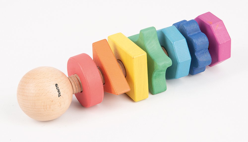 Rainbow Wooden Shape Twister - 8pcs