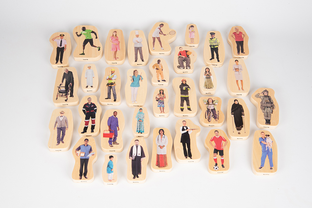 Wooden Community People Blocks - 32pcs