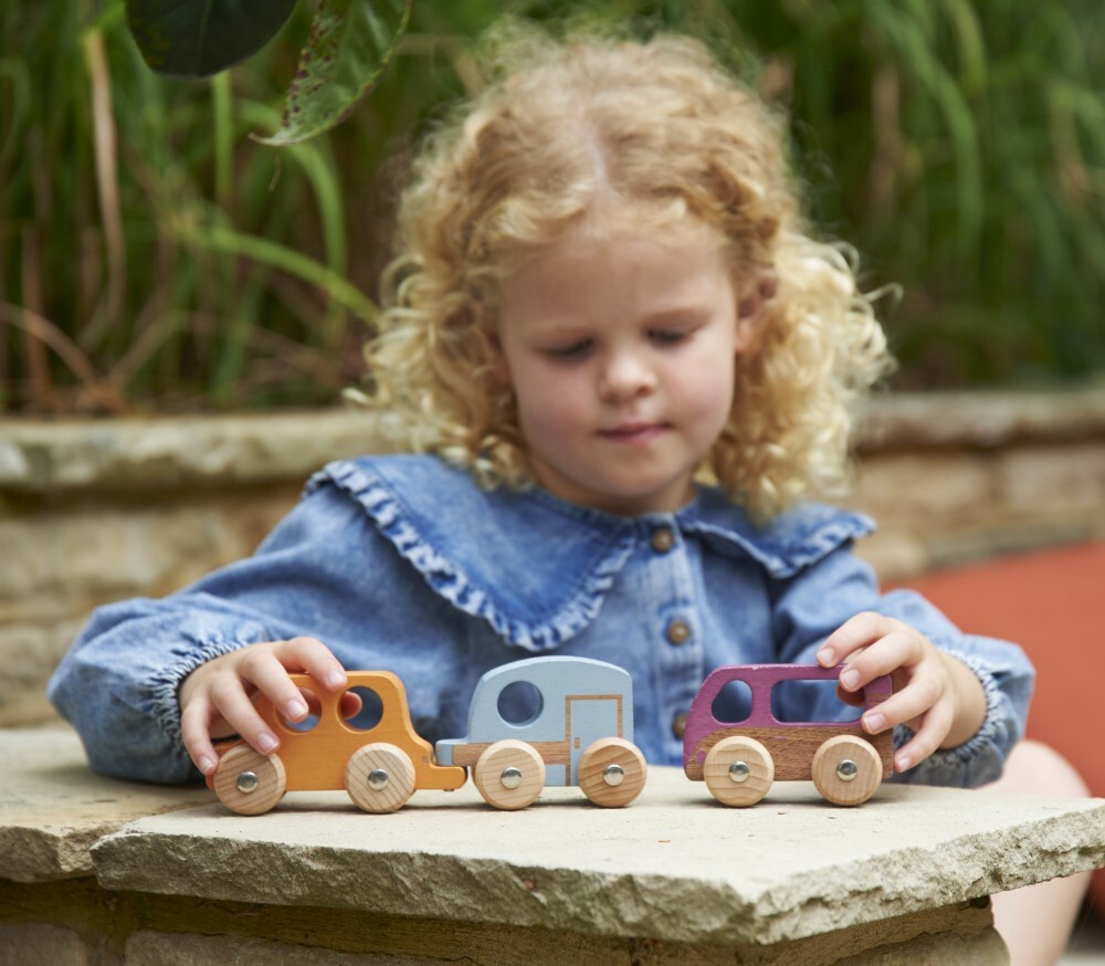 *Rainbow Wooden Adventure Vehicles - 3pk
