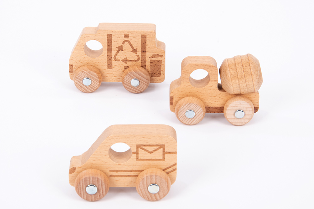 Natural Wooden Community Vehicles - 3pk