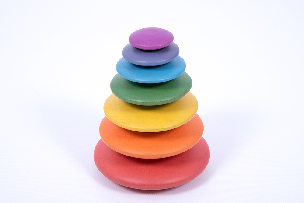 Rainbow Wooden Buttons - 7pk