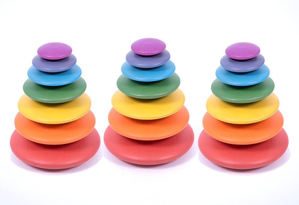 Rainbow Wooden Buttons - 21pk