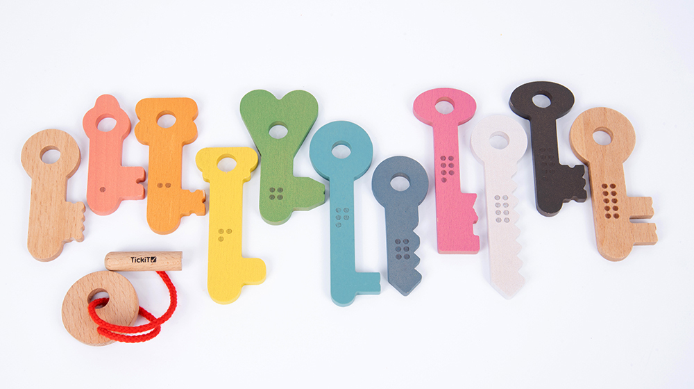 Rainbow Wooden Keys - 11pk