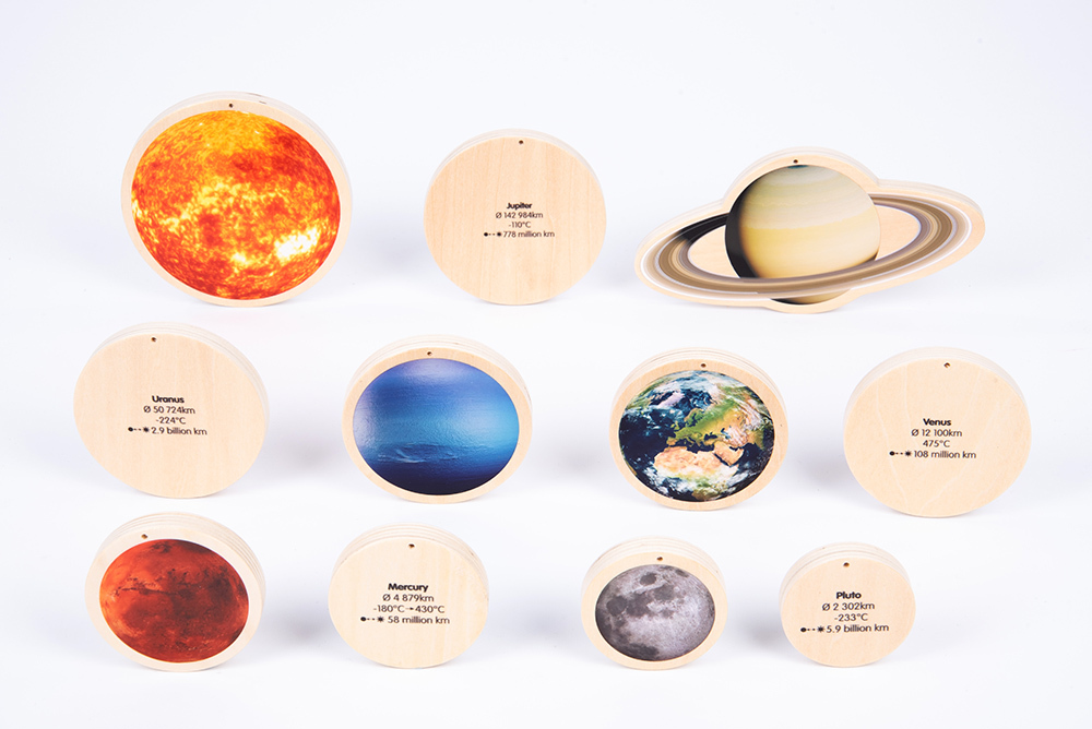 Wooden Solar System Discs -11pk