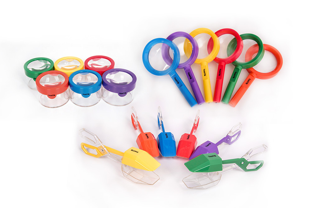 Rainbow Tongs, Magnifier and Viewers Set - 18pcs