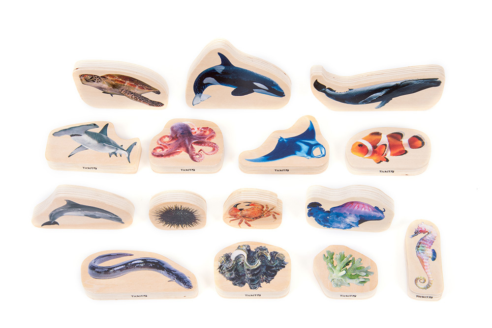 Wooden Sea Life Blocks - 15pcs