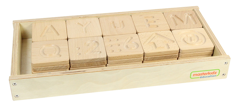 Masterkidz Tactile Letters, Numbers & Shapes Panel Set - 40pcs