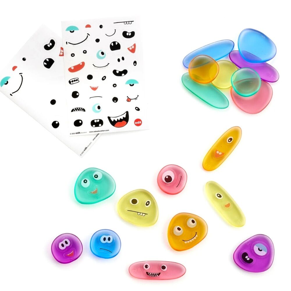 iSense BusyPlay Rainbow Pebbles - 18pcs with Emotion Stickers
