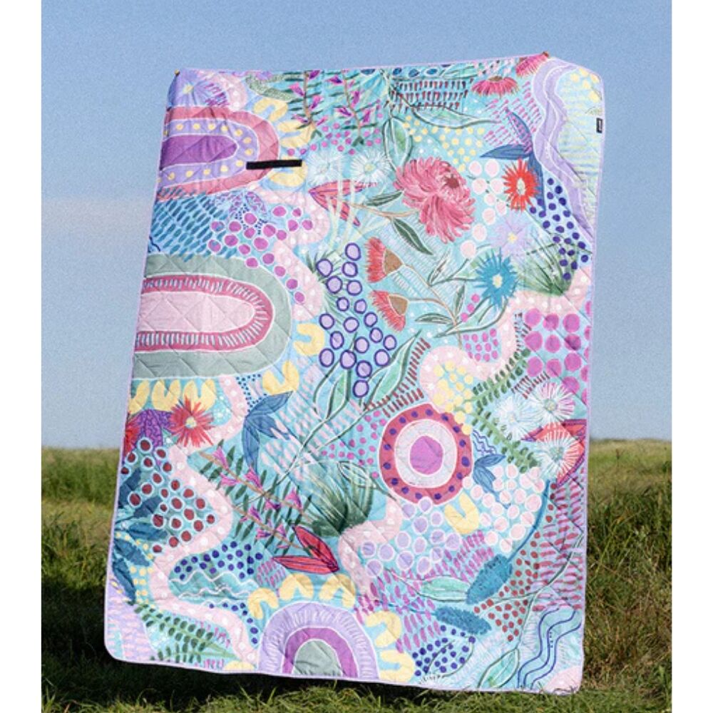 First Nations Quilted Picnic Rug/Playmat - Bright