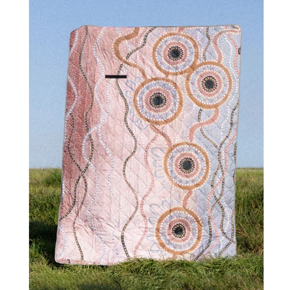 First Nations Quilted Picnic Rug/Playmat -  Calm