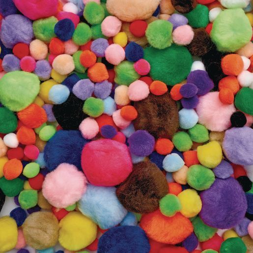 Pom Poms 300pk - Assorted Bright Colours