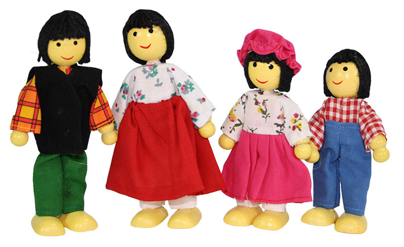 Bendable Doll Families 12cm - Asian Set of 4